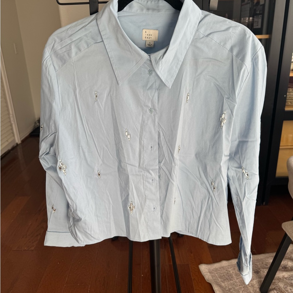 A New Day Sky Blue Button-Up Shirt